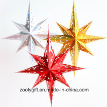 Láser de papel de tarjeta de papel colgante Estrella Decoración del Partido / Hang Paper Navidad Holiday Octagonal Star Lanterns